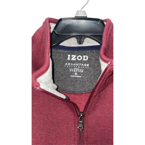IZOD Advantage Performance Men’s Quarter Zip Red/Grey NWT Size XLarge - Picture 4 of 5